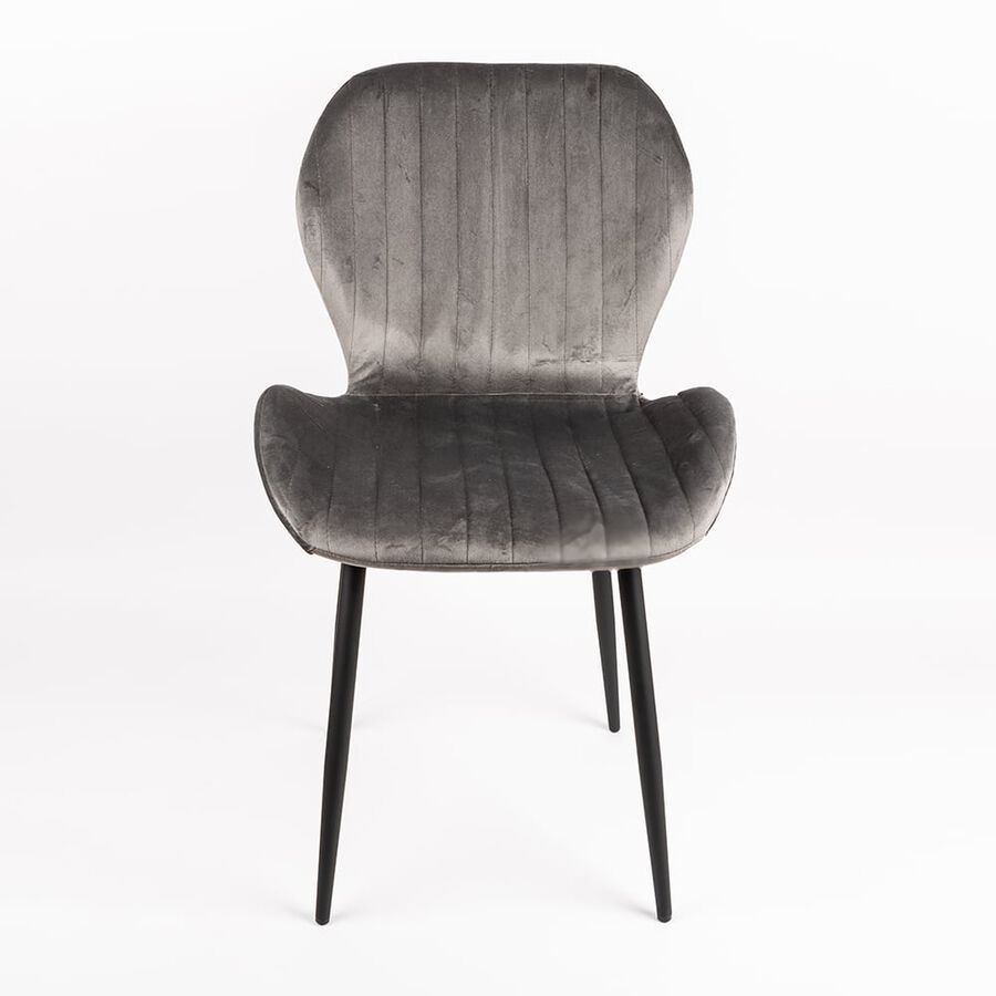 Silla de comedor de terciopelo gris Lydia 54x50x86cm Clau&Chloe