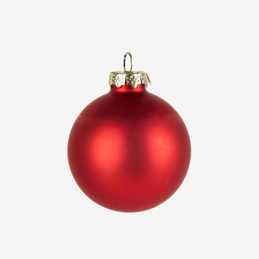 Set de 16 bolas &aacute;rbol rojas surtidas &Oslash;6cm