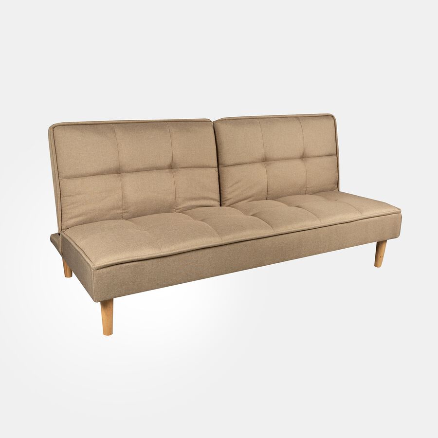 Sof&aacute; cama de lino caqui 178x81/105x80cm