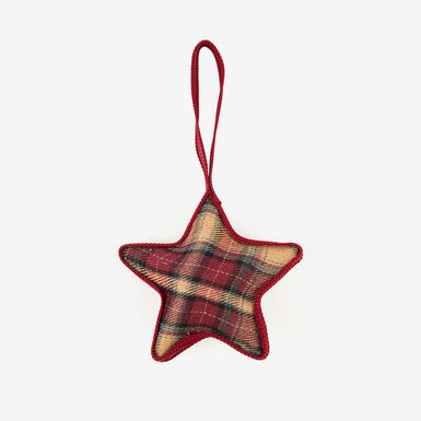 Adorno colgante Estrella de tartán 8cm