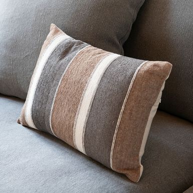 Funda de coj&iacute;n de chenilla rayas Micata 30x45cm