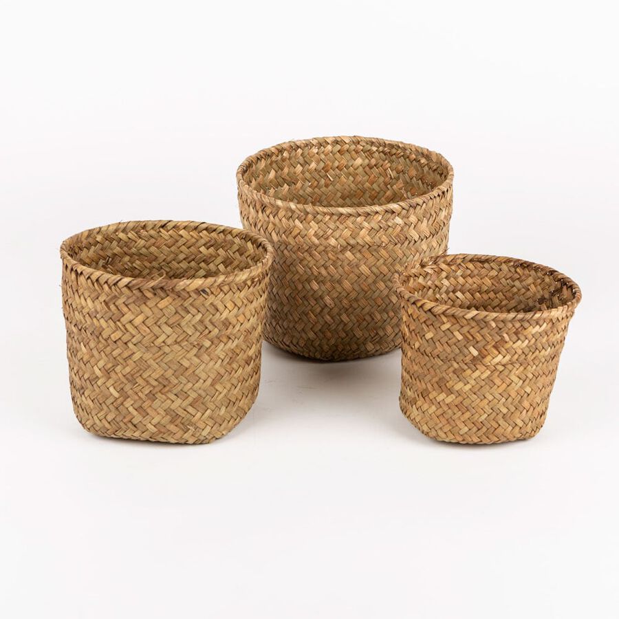 Cesta de fibra natural Masana &Oslash;16x14cm