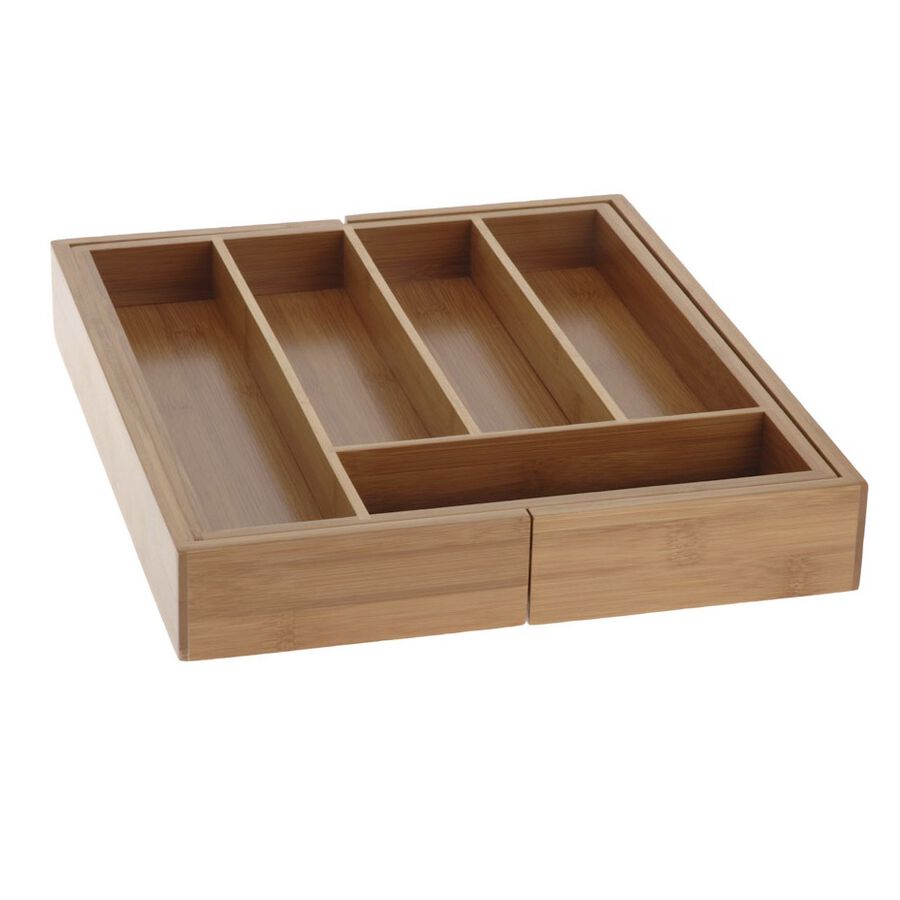 Cubertero extensible de bamb&uacute; 34x5x29cm