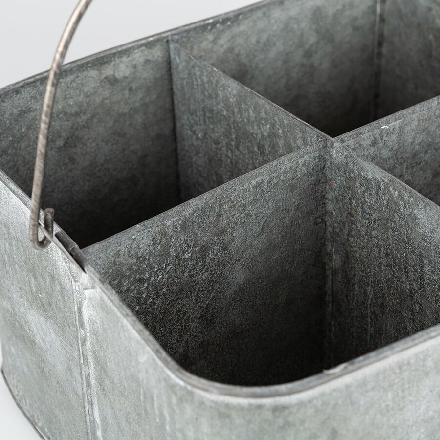 Portamacetas de metal vintage 6 compartimentos