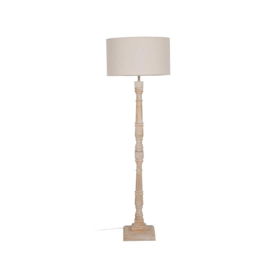 L&aacute;mpara de pie de madera de roble 48x48x154cm