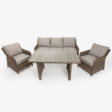 Set de jardín de 4 piezas de ratán sintético Lanai