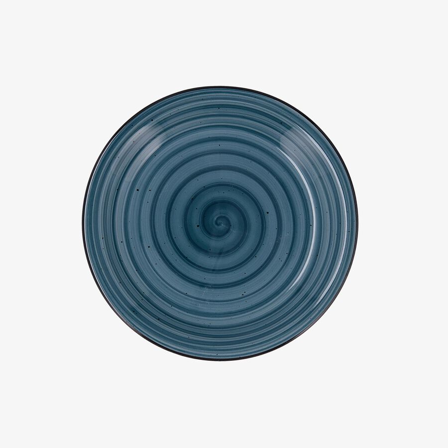Set de 3 platos de postre azules de cer&aacute;mica Azura &Oslash;19cm