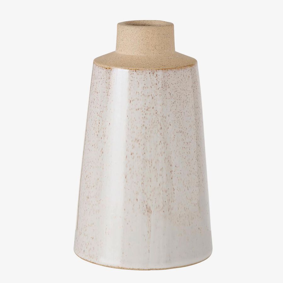 Jarr&oacute;n decorativo beige de cer&aacute;mica Catria &Oslash;10x19cm