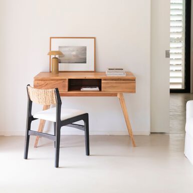 Escritorio de madera de acacia Deska 117x60x82cm