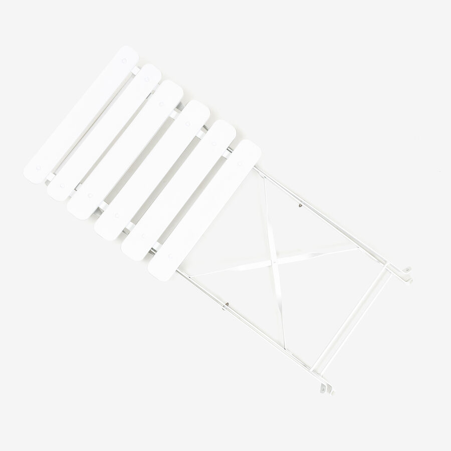 Set de jard&iacute;n plegable de mesa y 2 sillas de acero blanco Bistro