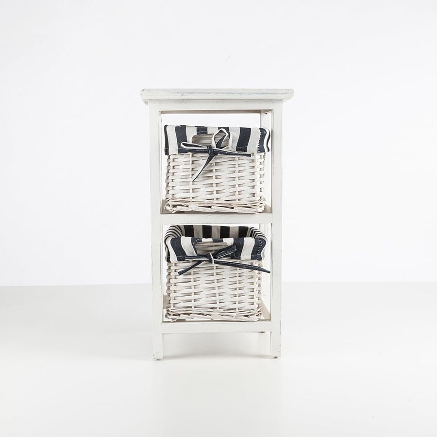 Estanter&iacute;a baja de madera blanca 25x25x45cm