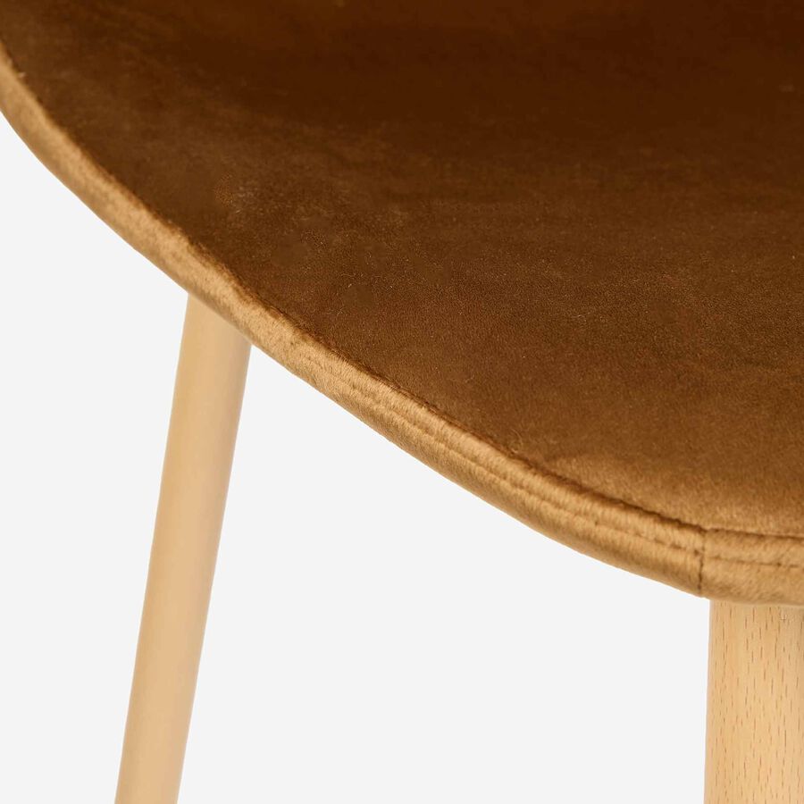 Silla de comedor de terciopelo marrón Concept 45x55x86cm