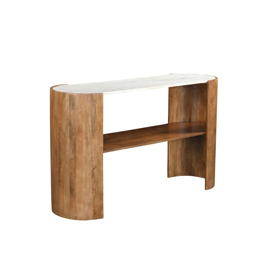 Consola de madera de mango y mármol Varsovia 135x40x80cm Clau&Chloe