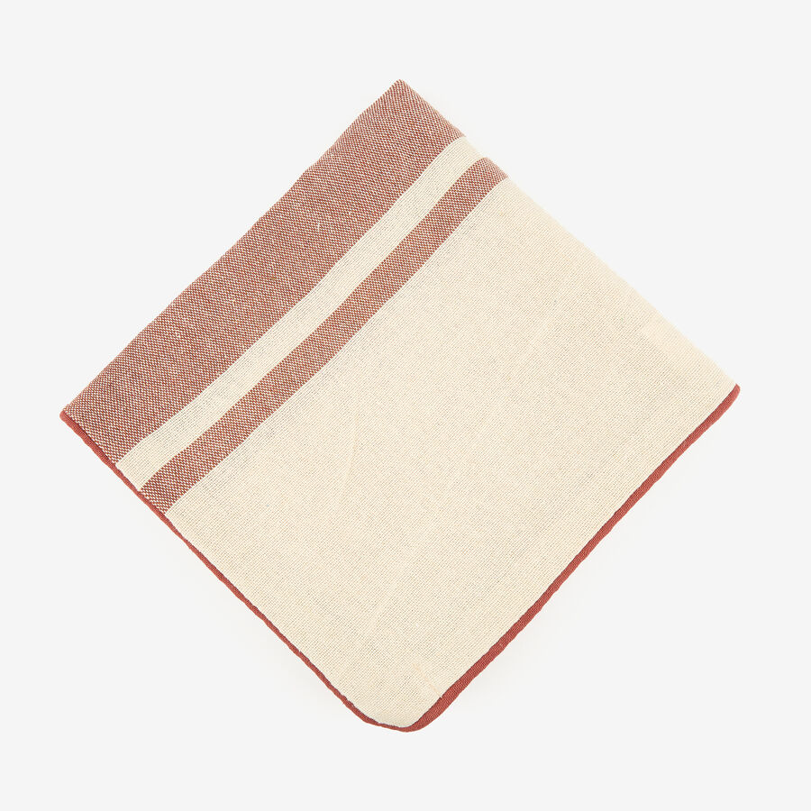 Funda de coj&iacute;n de algod&oacute;n rayas cobre Niza 45x45cm