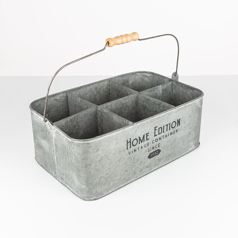 Portamacetas de metal vintage 6 compartimentos