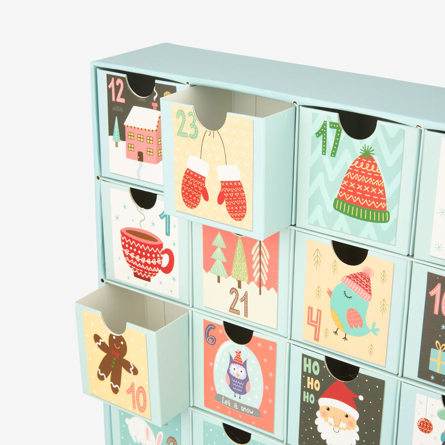 Calendario de adviento de cartón Dibujos Navideños 38cm