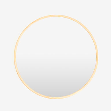 Espejo de pared redondo con marco madera Jalota Ø60cm