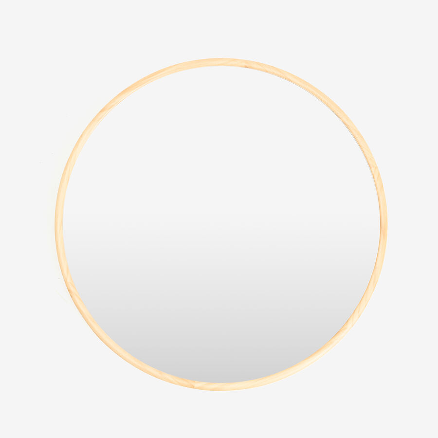 Espejo de pared redondo con marco madera Jalota Ø60cm