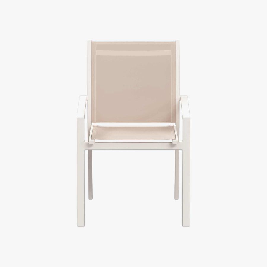 Silla de jard&iacute;n apilable de aluminio crema Essor 56x63x88cm