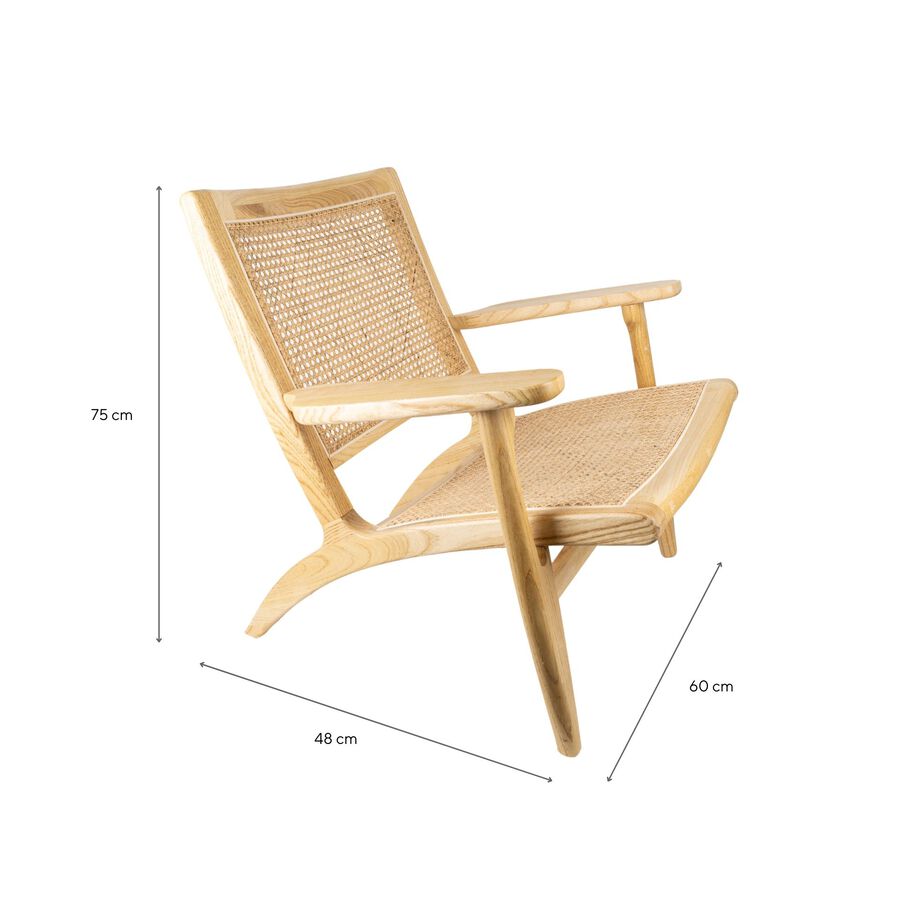 Butaca de ratán Cecilia 60x48x75cm Clau&Chloe
