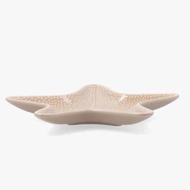 Plato estrella de mar de porcelana beige Aura Stela 20x19x2cm