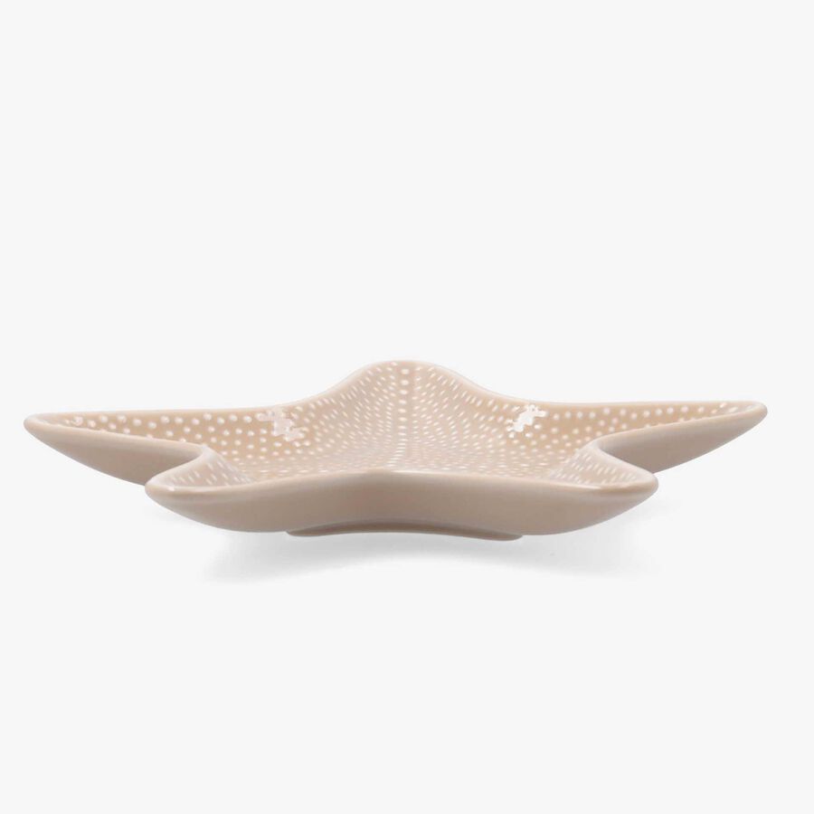 Plato estrella de mar de porcelana beige Aura Stela 20x19x2cm