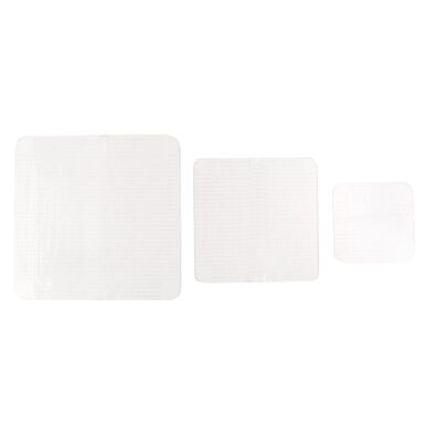 Set de 3 tapas de silicona cuadradas extensibles