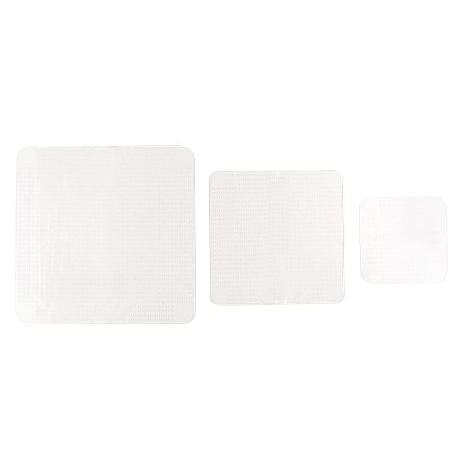 Set de 3 tapas de silicona cuadradas extensibles