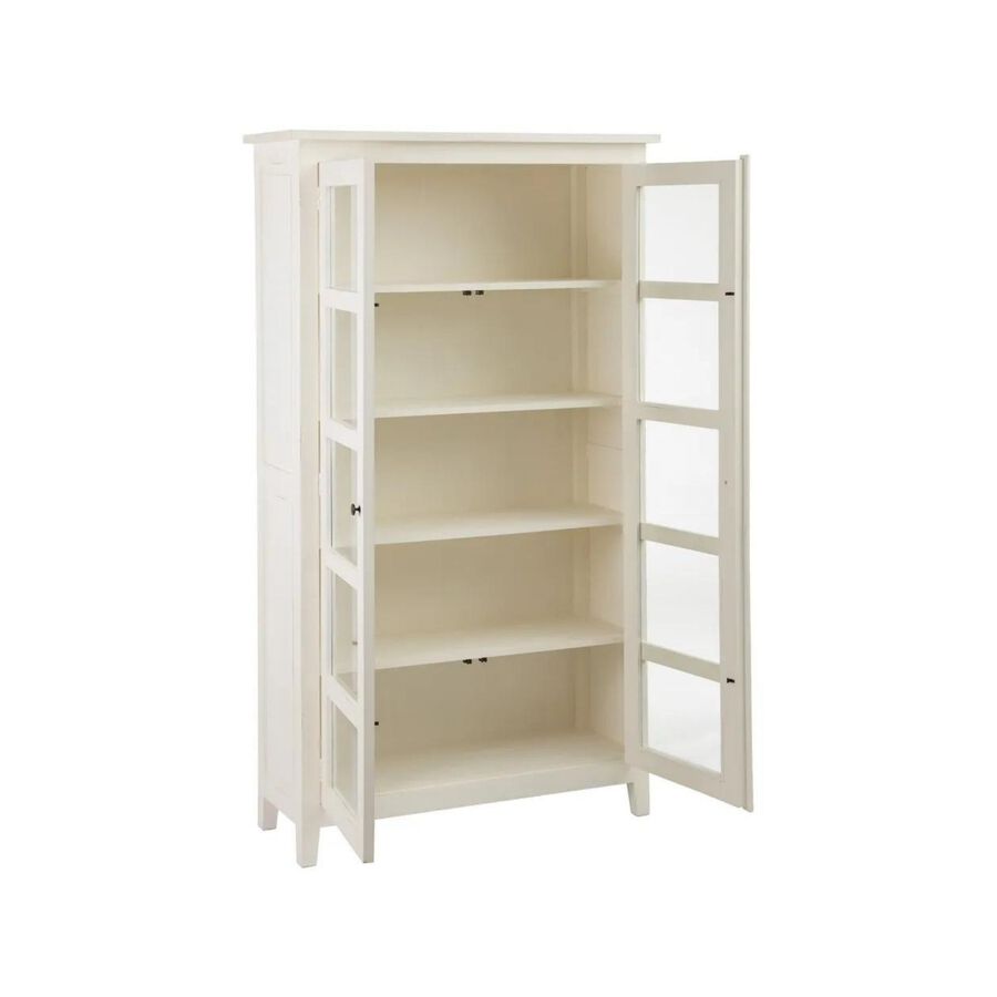 Vitrina de madera de mindi efecto envejecido Arabella 100x40x200cm