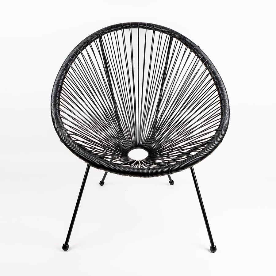 Silla de jard&iacute;n de metal negra Acapulco 50x71x94cm