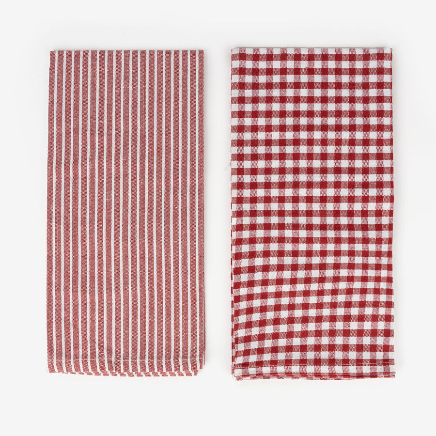 Set 2 pa&ntilde;os rayas rojas Bakou 50x70cm