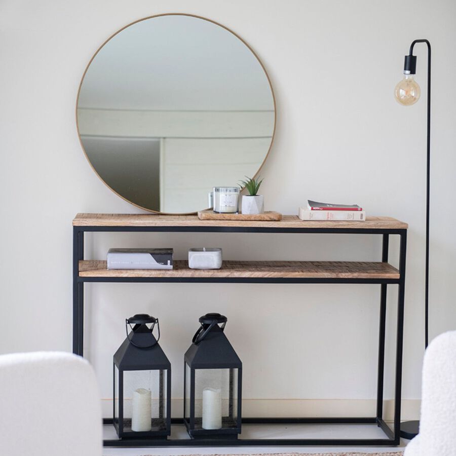 L&aacute;mpara de pie negra de metal Kobe 150cm