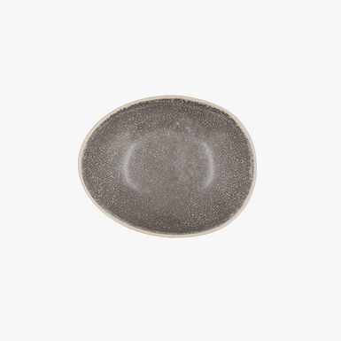 Bol oval de gres gris Gio 15x12x4cm