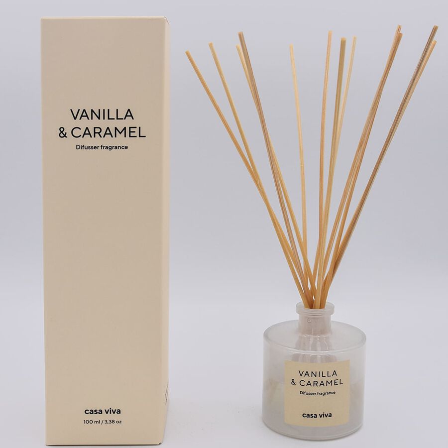 Ambientador en mikado de vainilla y caramelo 100ml Casa Viva
