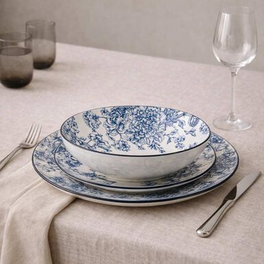 Vajillas de porcelana de 18pzas azul Give