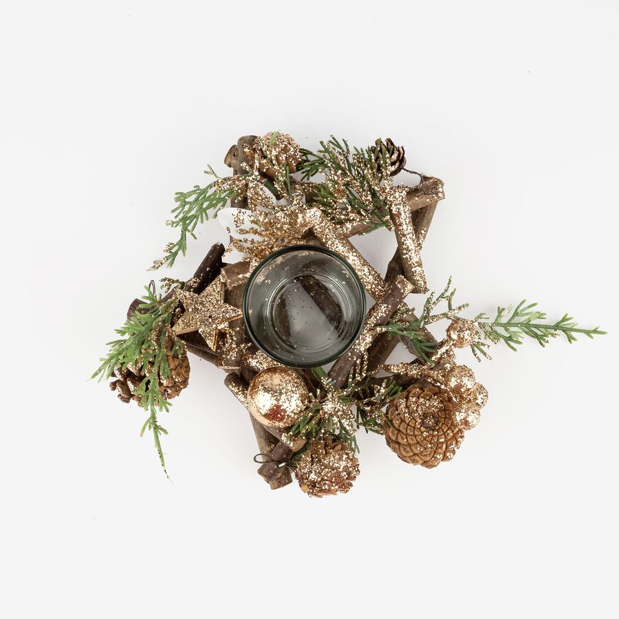 Portavelas piñas 18cm