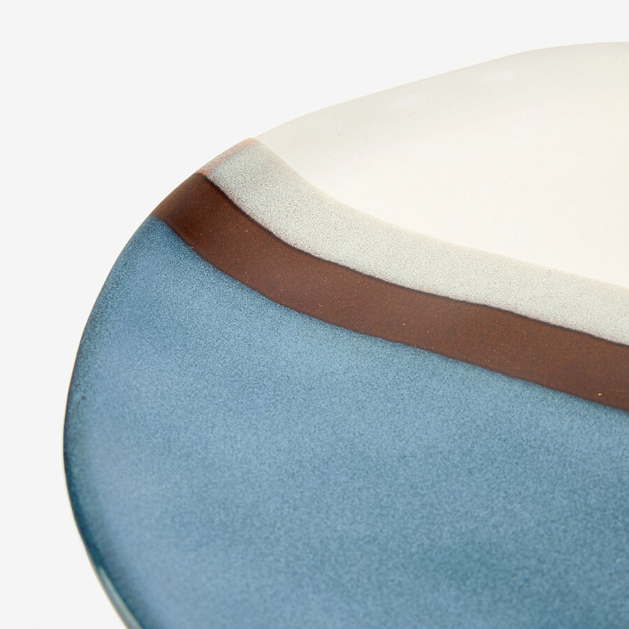 Plato de postre de cerámica azul Sotres Ø21cm