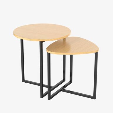 Set de 2 mesas de metal y MDF Loft