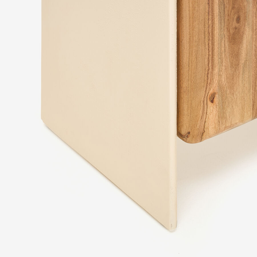 C&oacute;moda de microcemento y madera de acacia Kurli 90x43x80cm Clau&Chloe