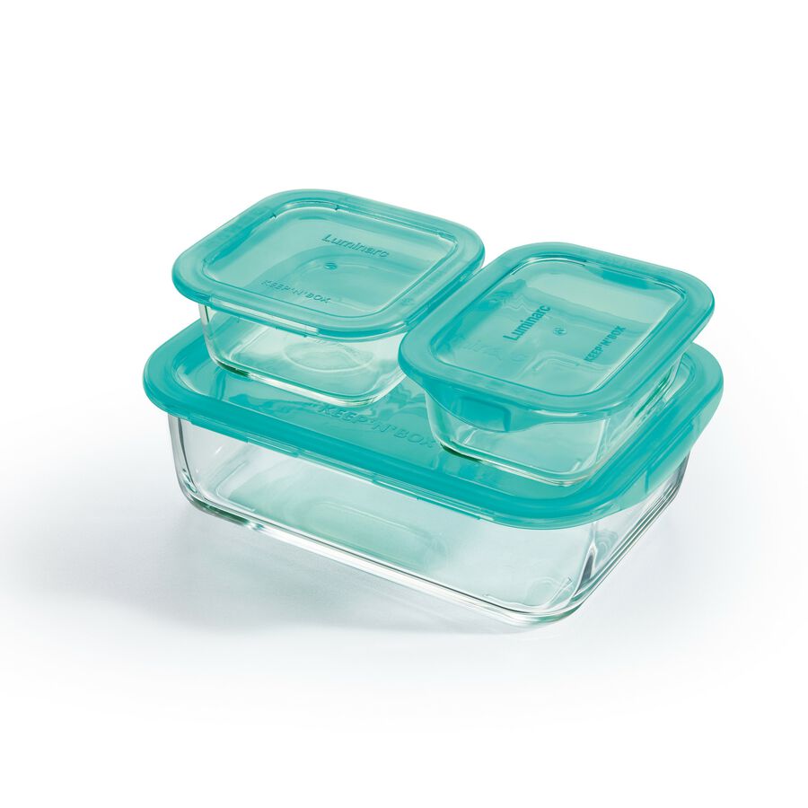 Conjunto de 3 contenedores herm&eacute;ticos de vidrio Lison