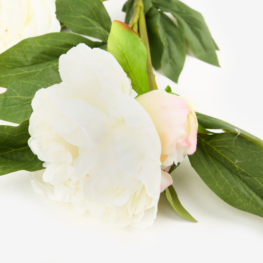Flor artificial peonia blanca 72cm