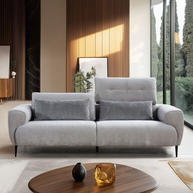 Sof&aacute; de 3 plazas gris claro Axel 217x97x75cm