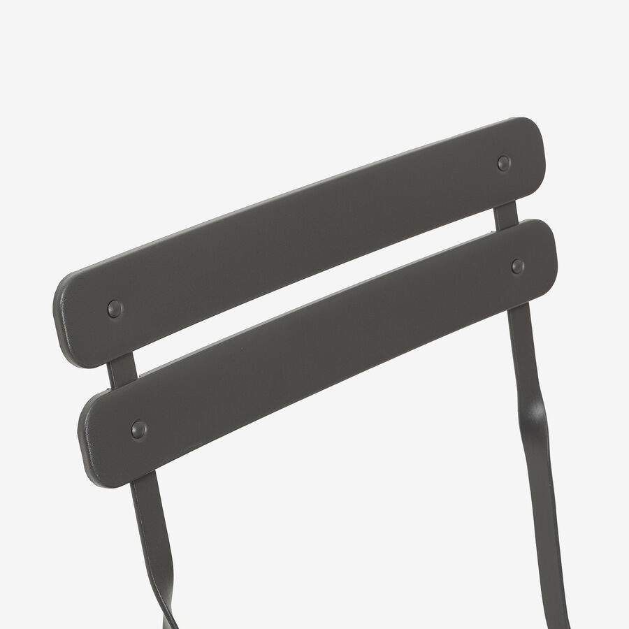 Set de jard&iacute;n plegable de mesa y 2 sillas de acero gris oscuro Bistro