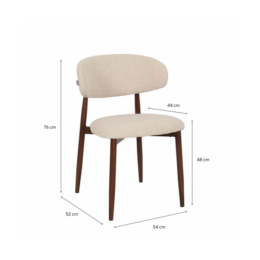 Silla de comedor efecto madera beige Martina 54x52x76cm Clau&Chloe