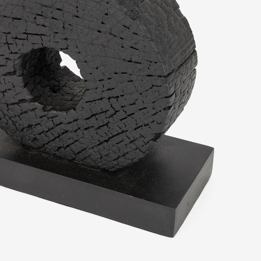 Portavelas de madera de mango y metal Circle 19x8x21cm