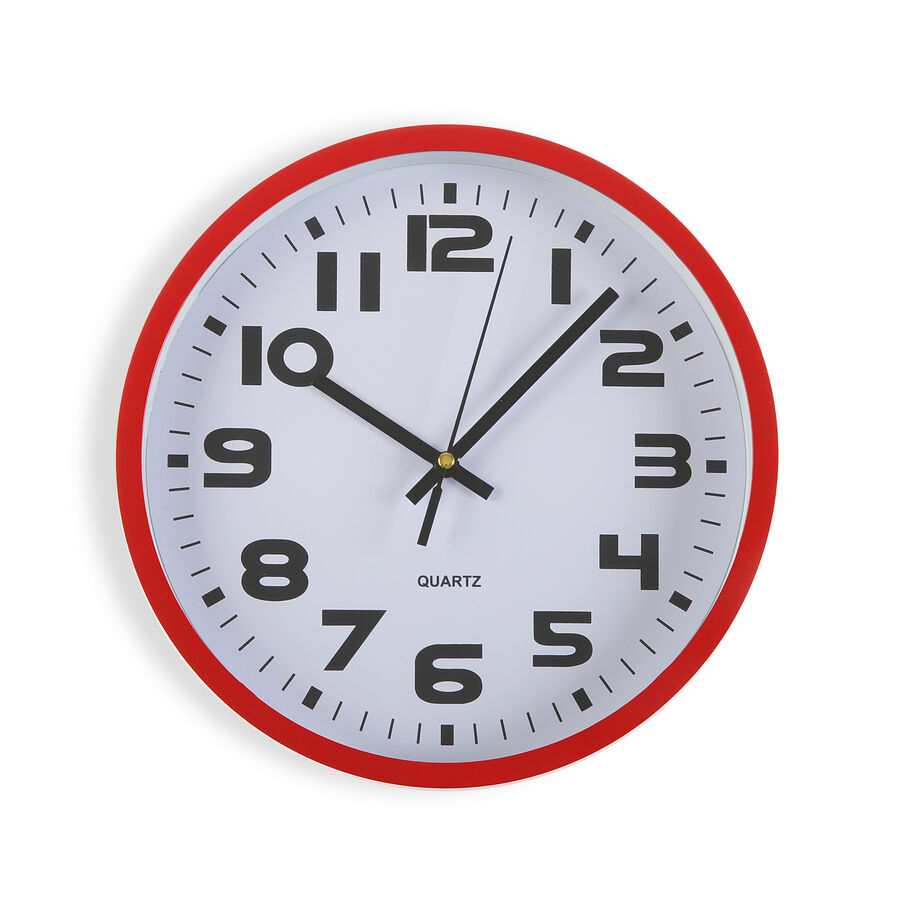 Reloj cocina pl&aacute;stico rojo &Oslash;25