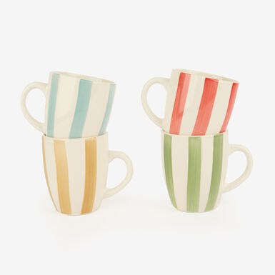 Mug de gres rayas de colores 34cl
