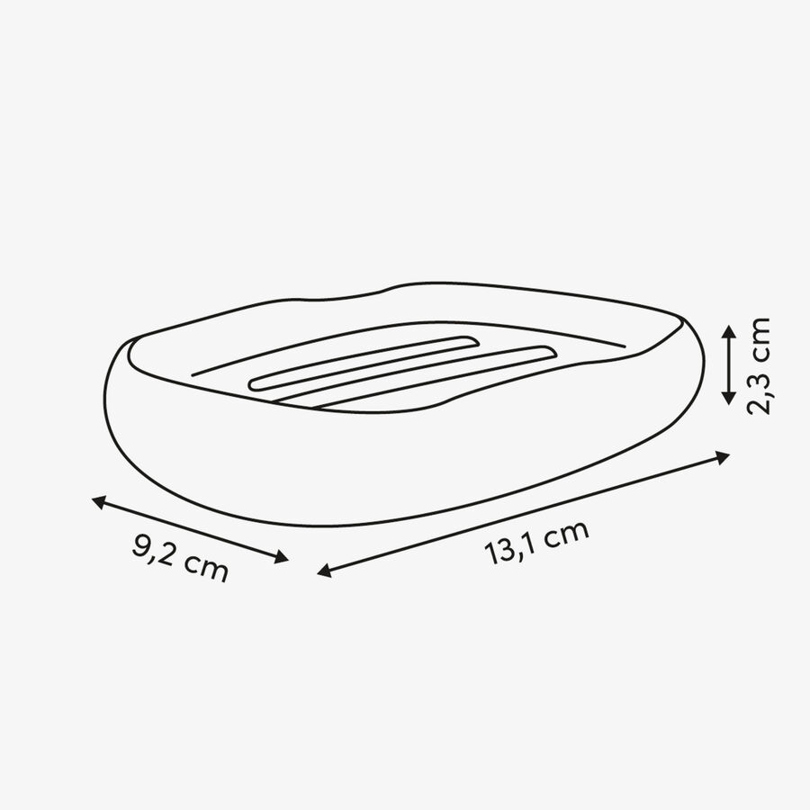 Jabonera Elia de resina beige 13,1x9,2cm