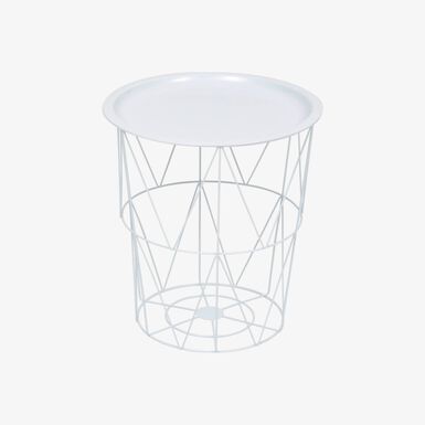 Mesa auxiliar de metal blanca Tina &Oslash;37x40cm