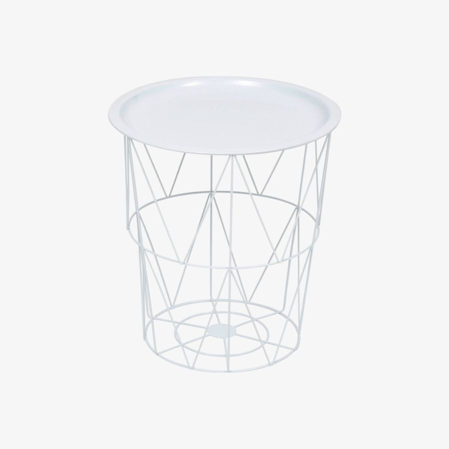 Mesa auxiliar de metal blanca Tina &Oslash;37x40cm